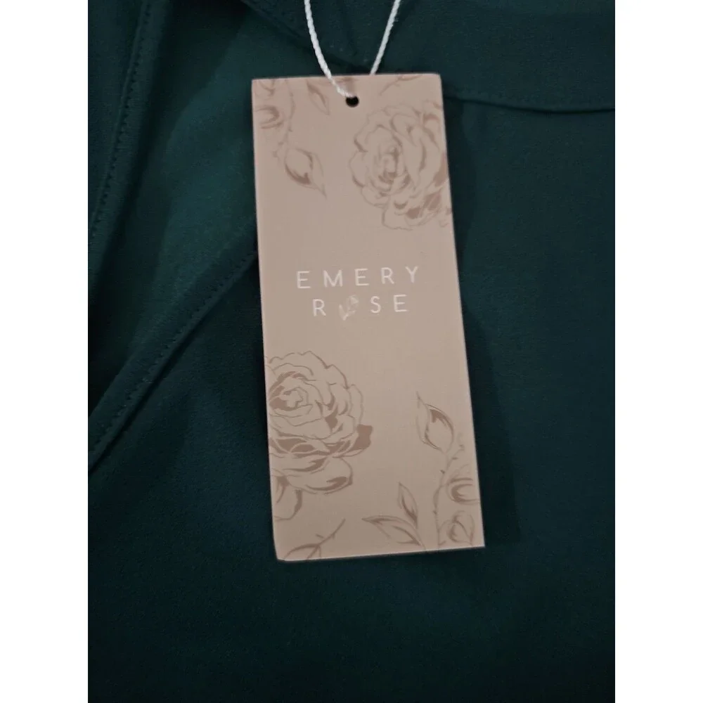 NWT Emery Rose Dark Green Puff Sleeve Dress 1XL